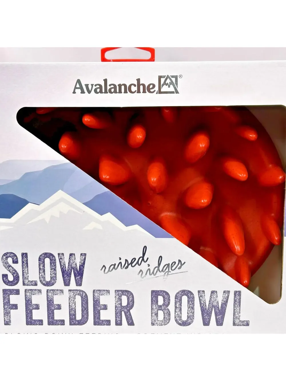 Avalanche Slow Feeder Dog Bowl 33 oz Raised Ridges BPA Free Food Safe Red New